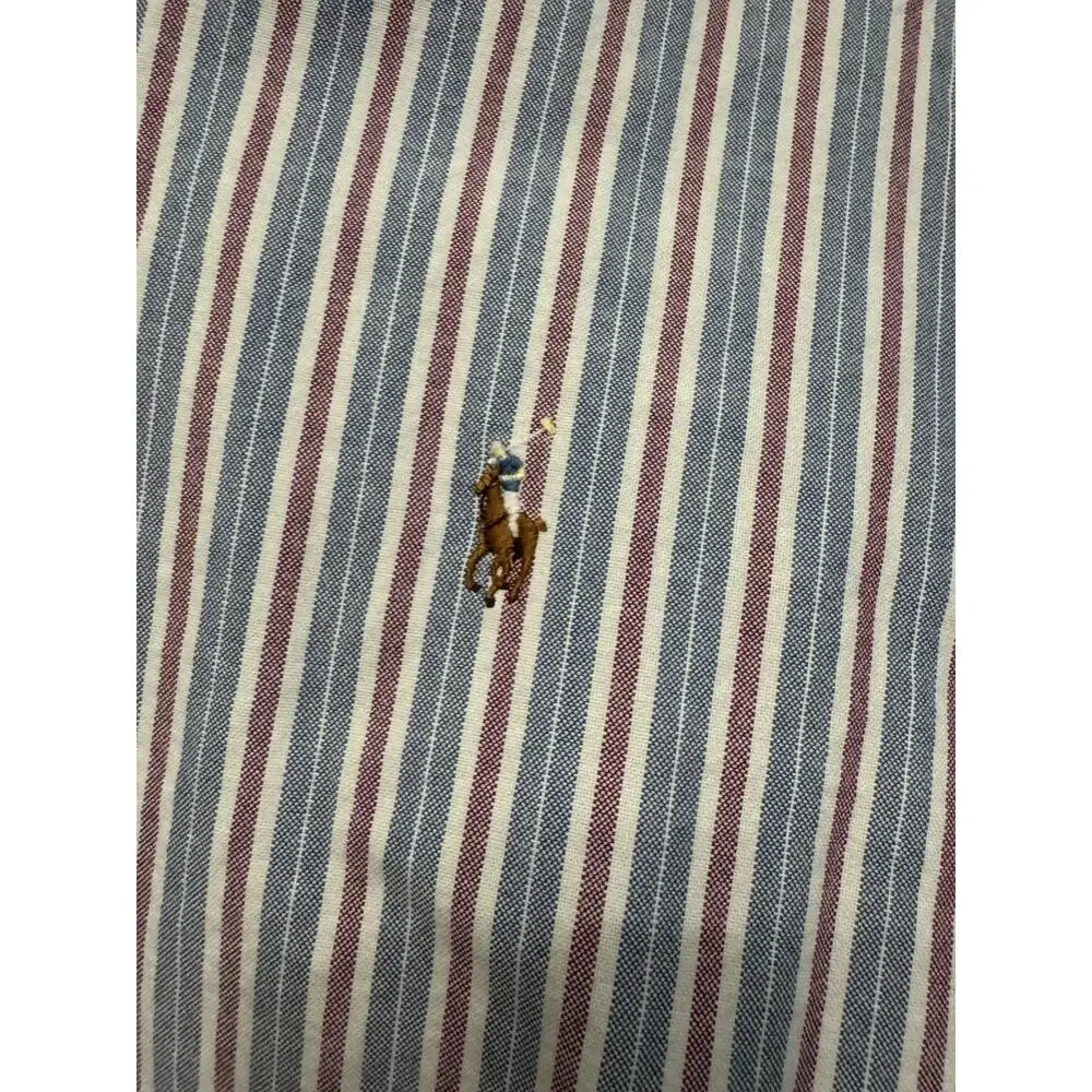 Polo Ralph Lauren Classic Fit Flesh Pony Logo Mens M Striped Button Down Shirt